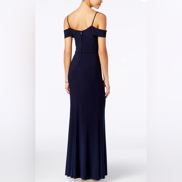 Navy Blue City Studio Long Prom Dress - Picture 2 of 8